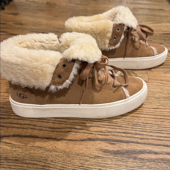 UGG Brown Suede Fur-Lined Sneakers - Picture 4 of 10